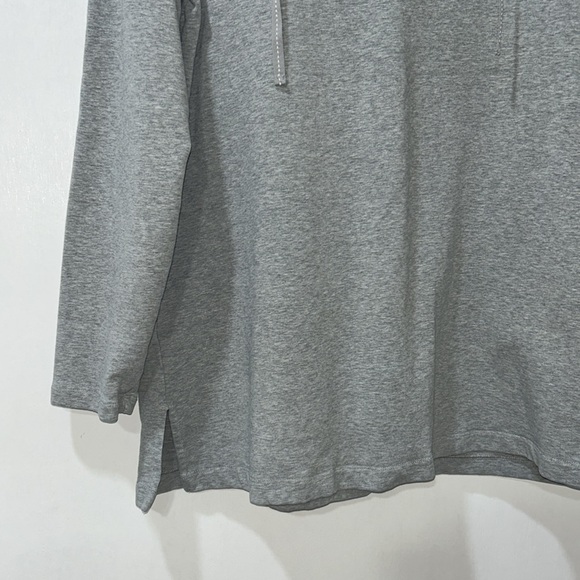 LAND END WOMENS PULLOVER HODDIE GRAY LONG SLEEVE SZ MD - Picture 4 of 7